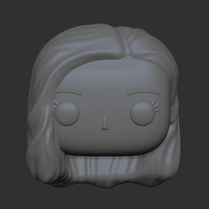 Funko Pop Female Head long bob with a side part