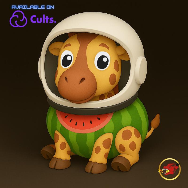 Giraffa Celeste Viaggio Agreste - Animated STL🦒🍉🚀