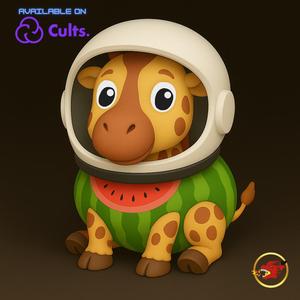 Giraffa Celeste Viaggio Agreste - Animated STL🦒🍉🚀