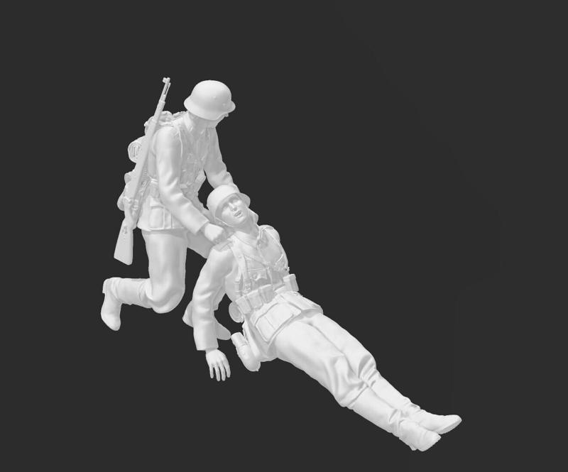 ww2 german inf Dragged & Medic Dragging  1_35