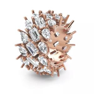 luxury pear and emerald cut full eternity diamond ring design