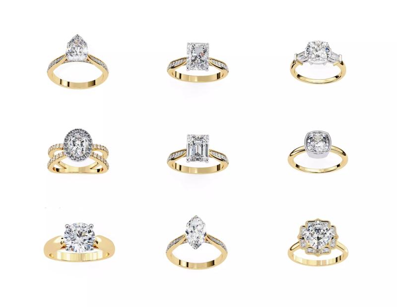 Diamond Style Gold Ring  3DM  STL Jewelry Design Files