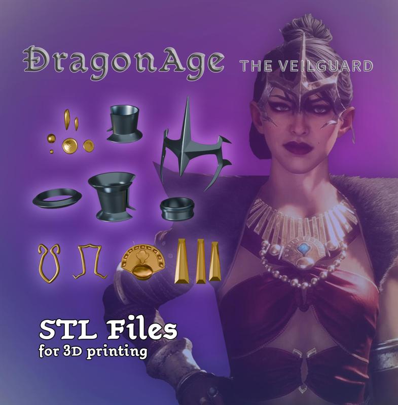 Morrigan Dragon Age the Veilguard cosplay accessories STL files for 3D printing