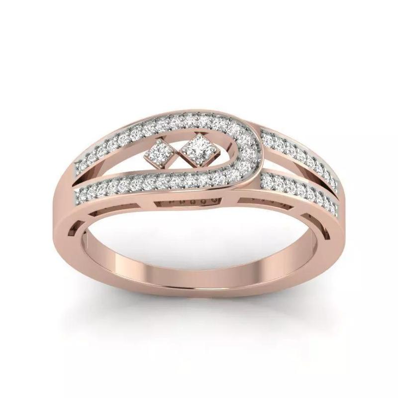 DIAMOND Cuban Link Chain Ring Stackable Ring 3D print model