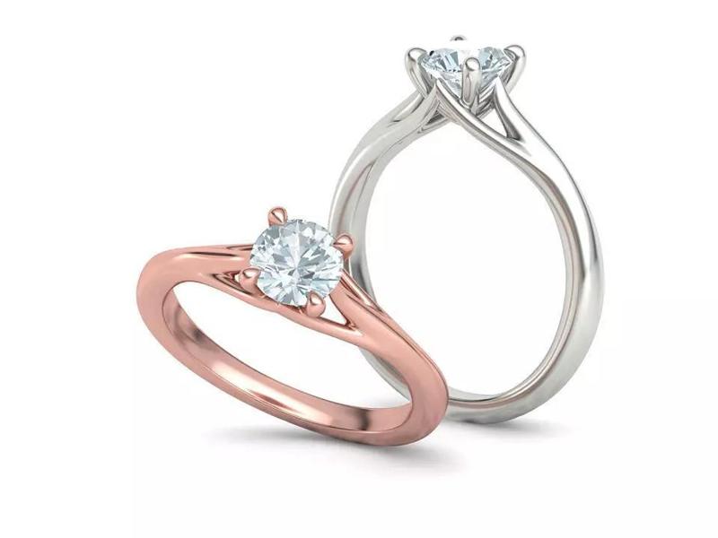 Diamond Engagement ring Solitaire ring 3dmodel