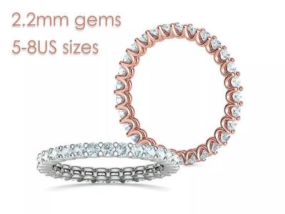 Diamond Eternity Wedding Band U Shaped Band 1ct Total Weight