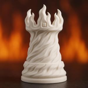 Chess Rook Celestial Flames
