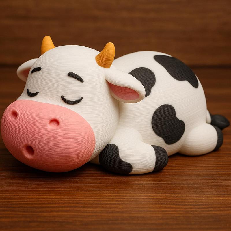 Sleeping Cow Figurine