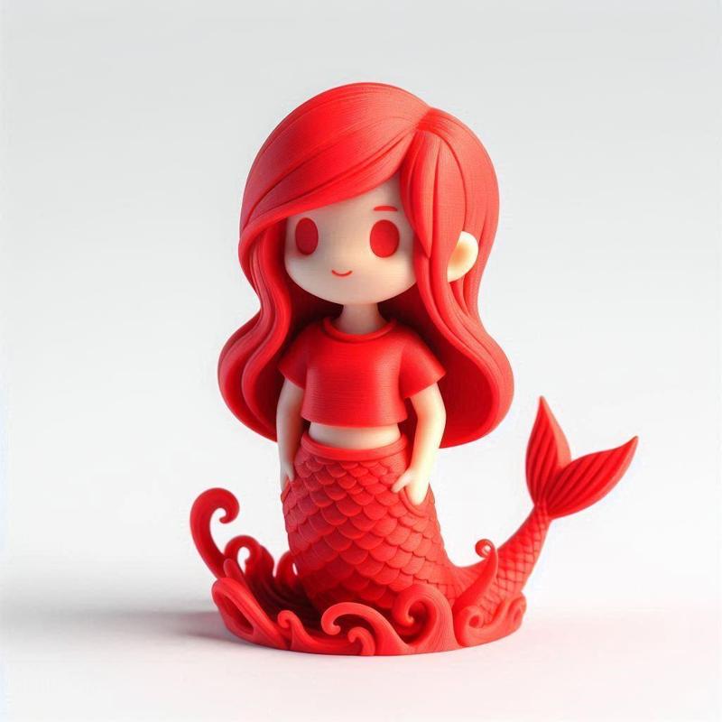 Cute Mermaid on Holder 3D Print – Decorative Showpiece Model