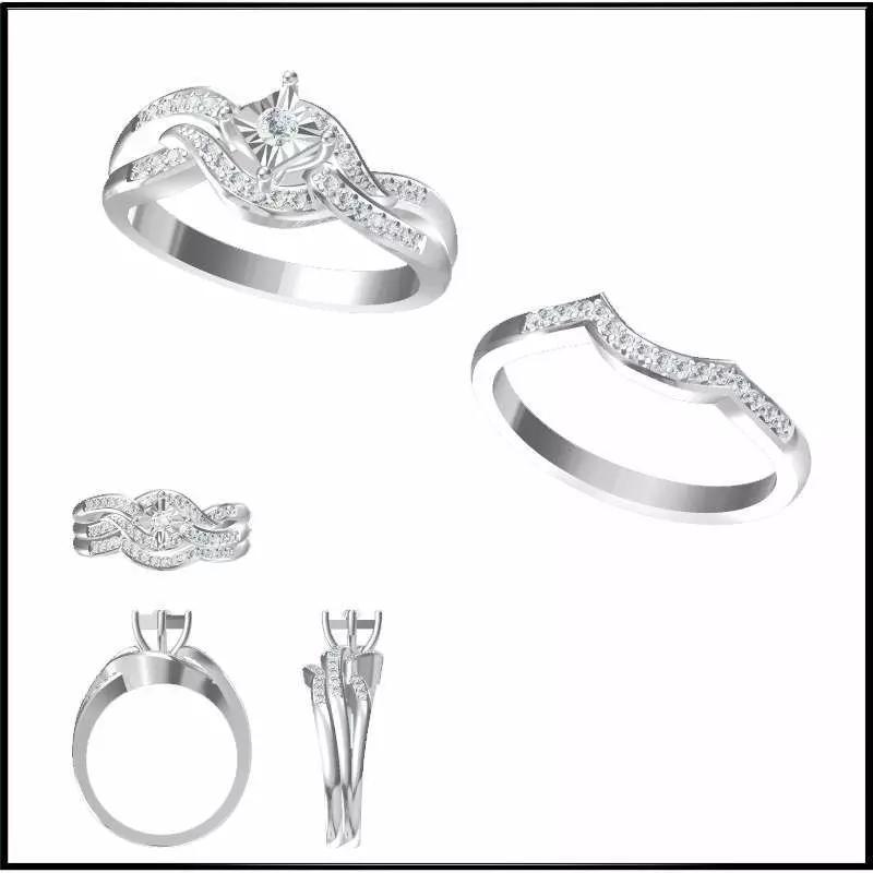 JCD Format Mens bridal set rings jewelry cad programs