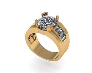 Men diamond ring 3d render