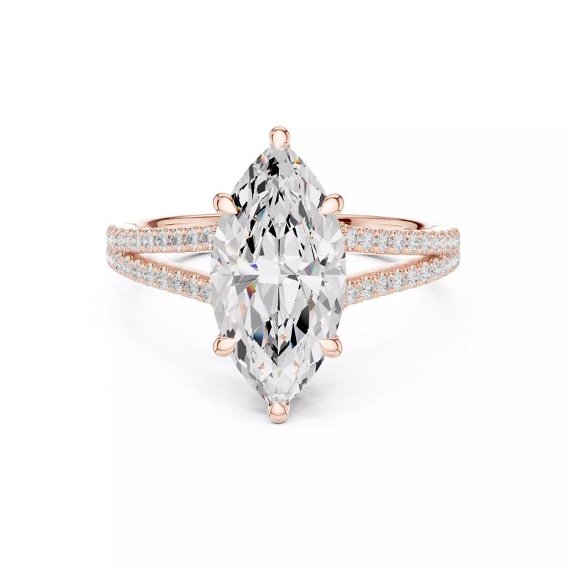 Marquise Cut Chevron Hidden Halo Diamond Woman Ring File Video