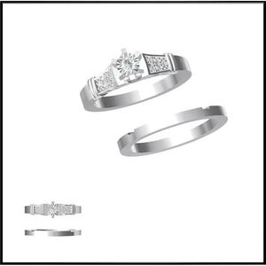 JCD Format Minimalist bridal set rings autocad jewelry
