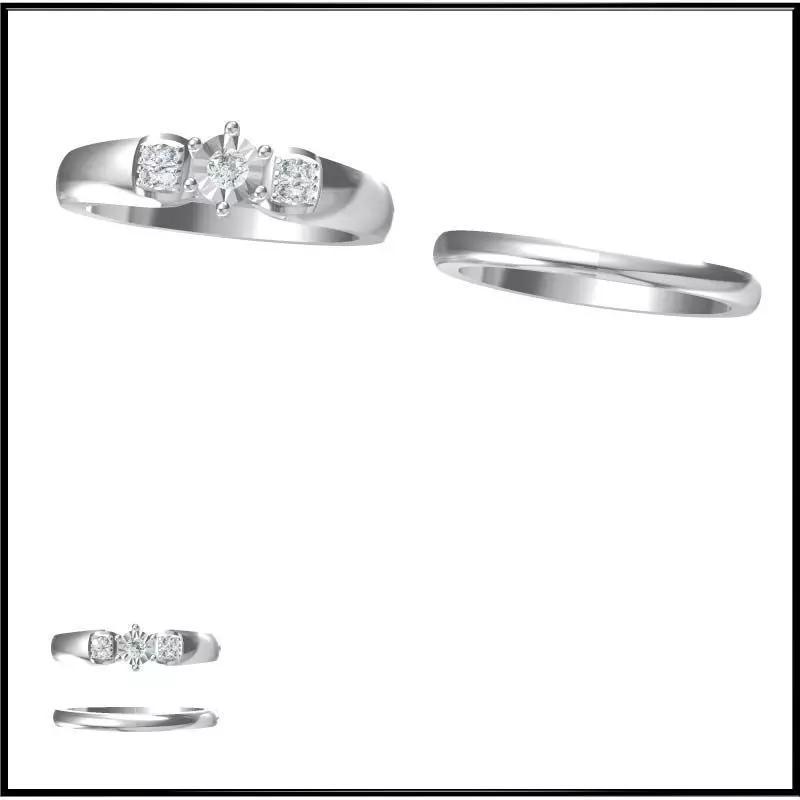 JCD Format Minimalist bridal set rings jewellery design
