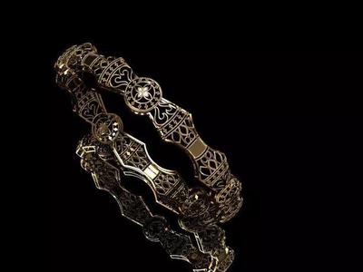 KBR-10 silver filigree bracelet on sky
