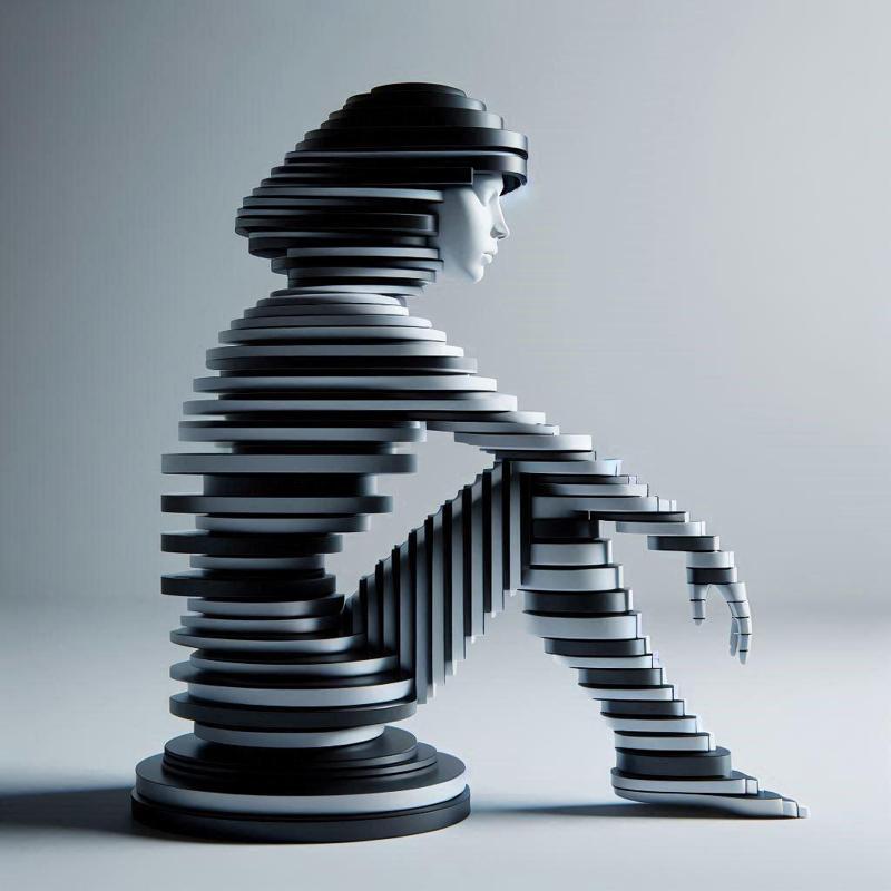 Slice Girl Sitting on Base 3D Print – Decorative Figurine Showpiece