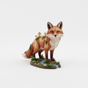 Elegant Forest Fox Figurine - Detailed Wildlife Animal Sculpture for 3D Printing