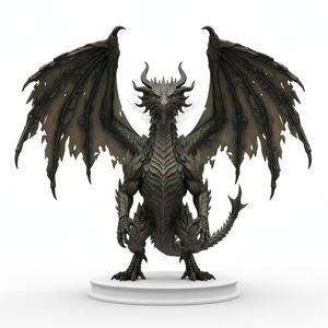 Colossal Life-Size Dragon Sculpture | Grand Scale Fantasy Wyrm 3D Print Model STL