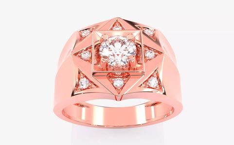 Mens Solitaire Ring 3dm stl renders details