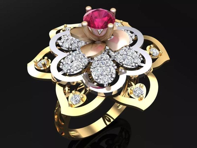 Mesh flower ring - Italian rings - Womens Rings - N6817