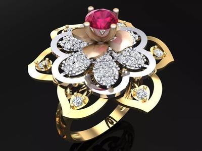 Mesh flower ring - Italian rings - Womens Rings - N6817
