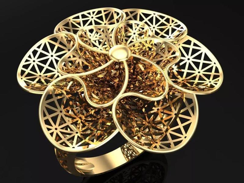 Mesh flower ring - Italian rings - Womens Rings - N6529