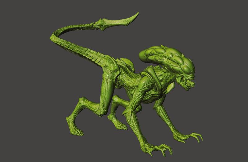 Aliens Xenomorph Fireteam Elite Burster Alien - Acid Popper - ULTRA HIGH DETAILED MESH - hi-Poly STL for 3D printing