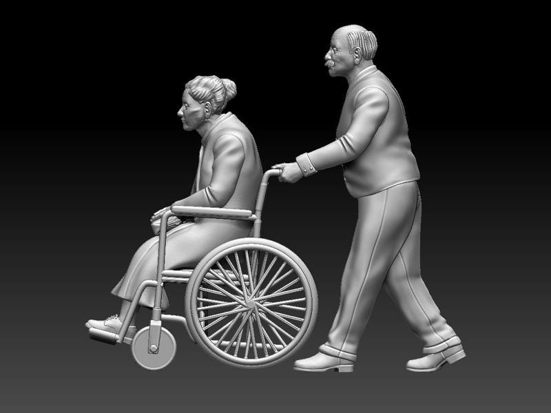 disabled woman 3D print model