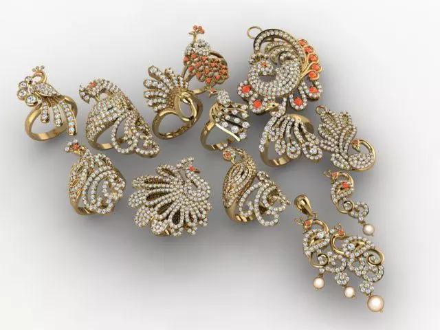 Exquisite 3D Peacock Jewelry Models for Your Projects