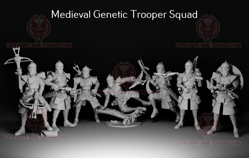 Medieval Genetic Trooper Squad - Legion Scale