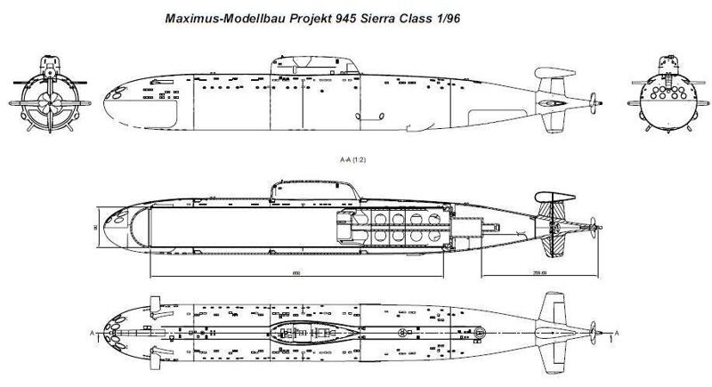 RC-Submarine Project 945 Sierra 1:96