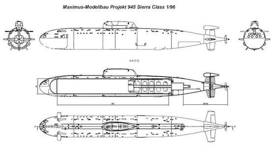 RC-Submarine Project 945 Sierra 1:96