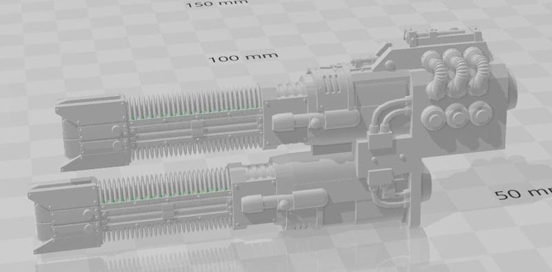 Twin-linked Heavy Volkite Eliminators for Acastus Chassis 28mm/8mm