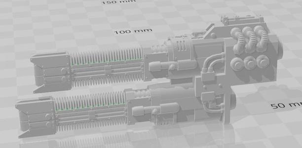Twin-linked Heavy Volkite Eliminators for Acastus Chassis 28mm/8mm