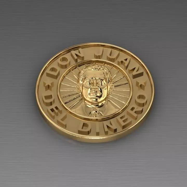 Don Juan del Dinero Medal Medalla STL OBJ 3D Model Jewelry