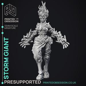 Storm Giant - Giants and The Harbinger - PRESUPPORTED - Illustrated and Stats - 32mm scale
