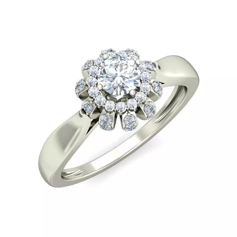 Radiant Cluster Mirage Diamond Solitaire Ring