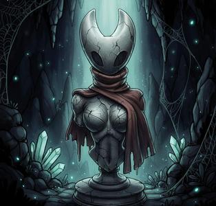 Hornet Bust Statue - Hollow Knight Inspired 3D Model (Printable Figure, Solid One-Piece, No Supports)