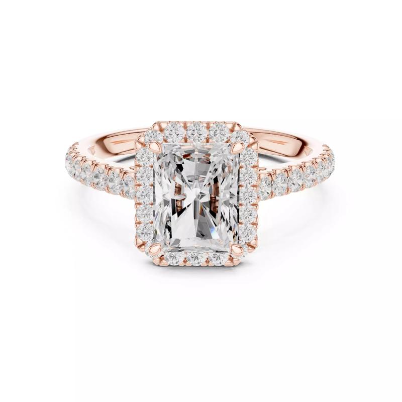 Radiant Cut Halo Diamond Engagement Ring 3DM STL Video