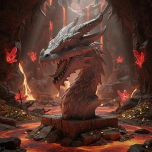 Dragon Bust Statue - Epic Fantasy 3D Printable Model | Solid One-Piece Collectible Sculpture | No Supports Needed