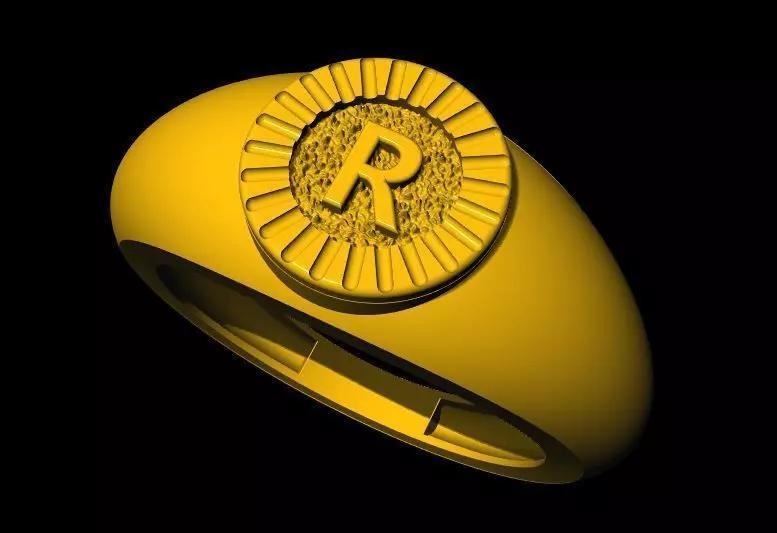 R letter ring 3dm file