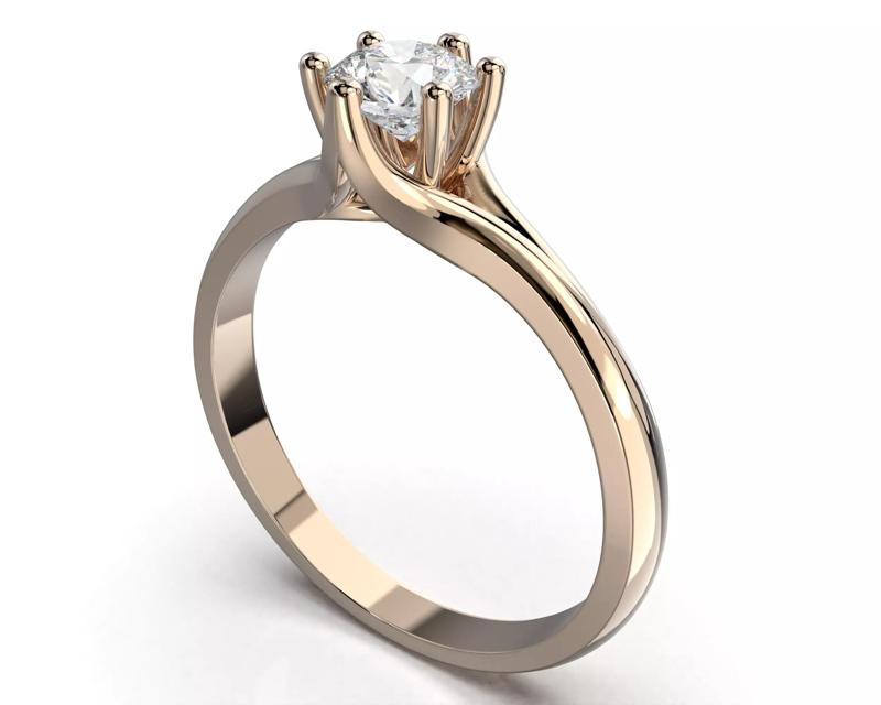 Printable Engagement SOLITAIRE Ring with stone 5mm 04ct STL