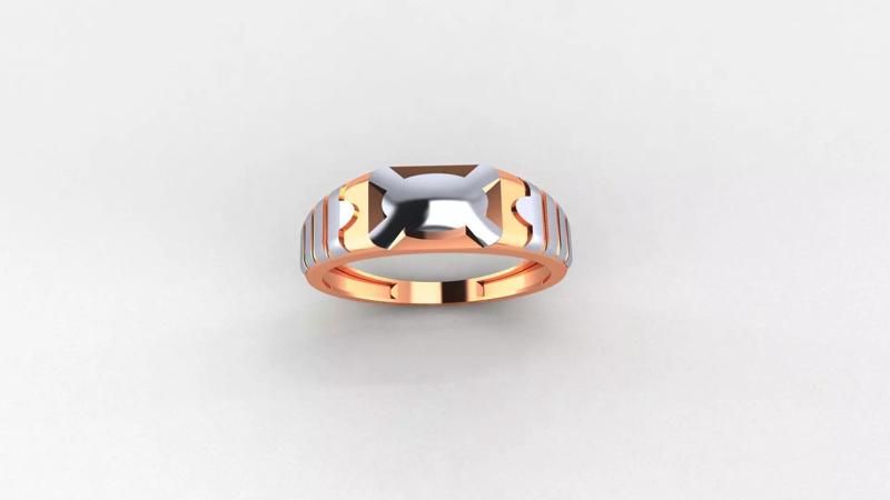 Plain Gold Light weight minimalist Mens Band Ring 3dm stl