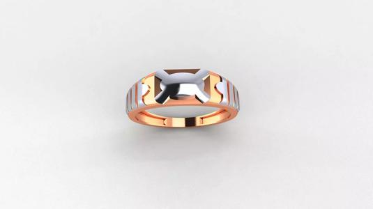 Plain Gold Light weight minimalist Mens Band Ring 3dm stl