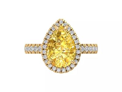 Pear Solitaire Ring