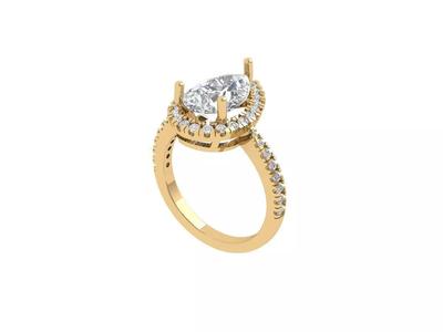 Pear SolitaireArt Deco Ring