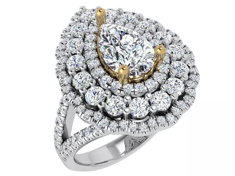 Pear Halo Ring 4689