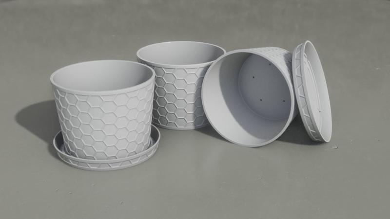 Decorative Indoor Pot + Tray