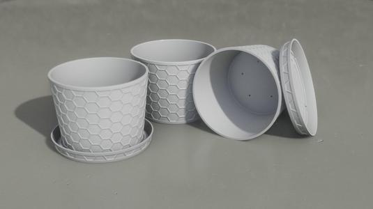 Decorative Indoor Pot + Tray