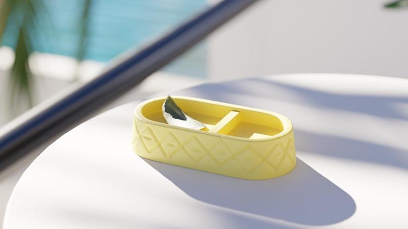Sunny Duo Jewelry Tray – Dual-Compartment Organizer in Bright Yellow